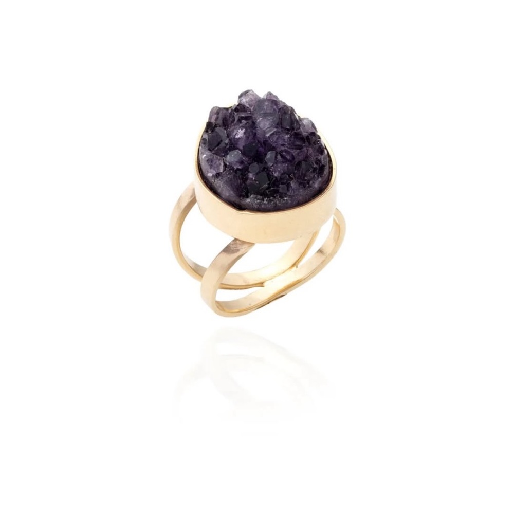 Gold and Purple Gemstone Ring